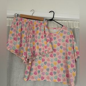 Silks Heart Print Pajama Set